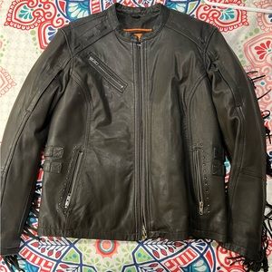 Women’s Milwaukee, leather motorcycle jacket with fringe